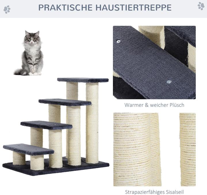 Immagine prodotto PawHut Scale per gatti (61 cm, Grigio)