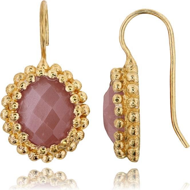 Produktbild Leyda Ohrhänger Oval (Silber 925, Stein, vergoldet 750 / 18 K Gold)