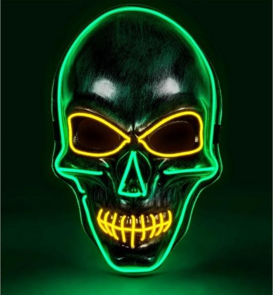 Immagine prodotto Widmann Maschera a teschio argentata con illuminazione a LED