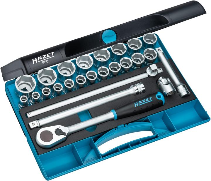 HAZET Steckschlüssel Satz 900 ∙ Vierkant12,5 mm (1/2 Zoll) ∙ Aussen Sechskant-Tractionsprofil ∙ 10 -… (32 mm, 18 mm, 11 mm, 12 mm, 20 mm, 19 mm, 27 mm, 15 mm, 25 mm, 13 mm, 21 mm, 14 mm, 29 mm, 10  mm, 30 mm, 23 mm, 26 mm, 22 mm, 17 mm, 28 mm, 16 mm, 24 mm, 31 mm)