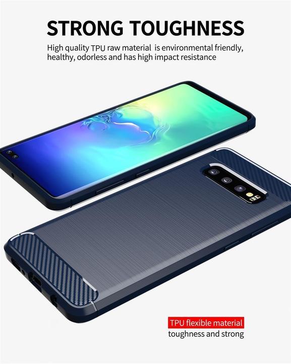 Produktbild Cadorabo TPU Ultra Slim carbon edelstahl Kombi Cover (Samsung Galaxy S10)