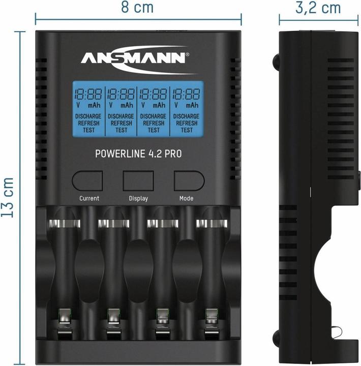 Immagine prodotto Ansmann Powerline 4.2 Pro (1 pz., HR03, Caricabatterie senza batteria)