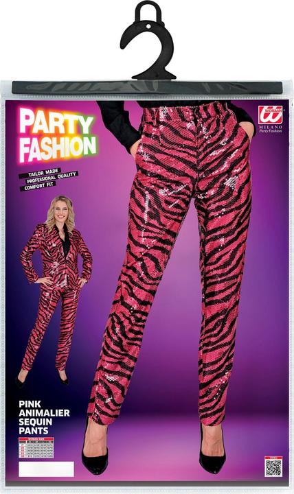 Actual product image Widmann Sequin trousers in zebra look pink/black (XL)