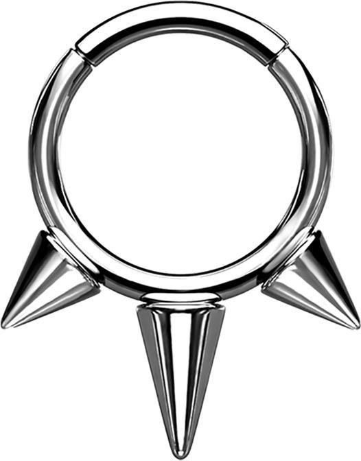 Produktbild Star Piercing Micro Segmentring klappbar silber drei Cones (Titan G23, ohne Messing)