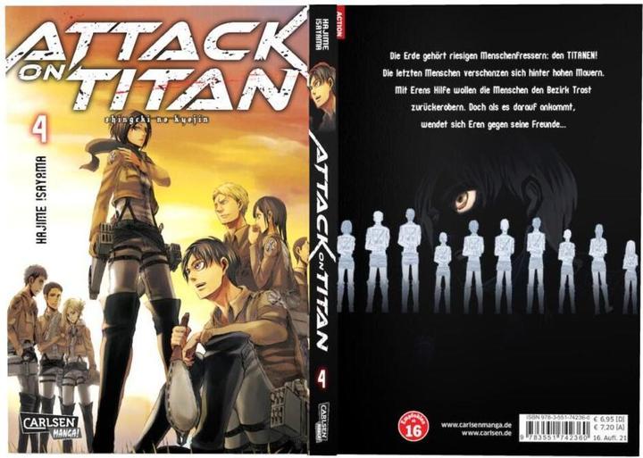 Image du produit Attack on Titan, Band 4 (Allemand, Hajime Isayama, 2014)