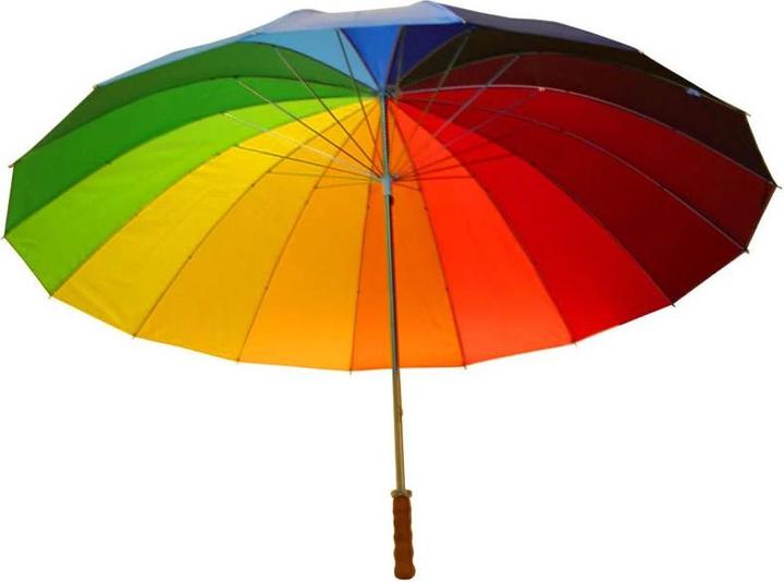 Produktbild Benson Regenschirm ø130 cm 16 Streifen Golf Regenbogen