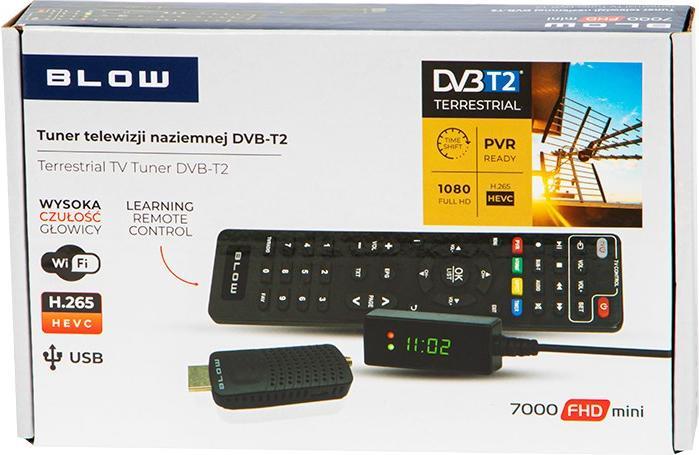 Image du produit Blow Tuner DVB-T2 7000FHD MINI H.265 - DVB-T2 (DVB-T2, DVB-T, Slot CI)