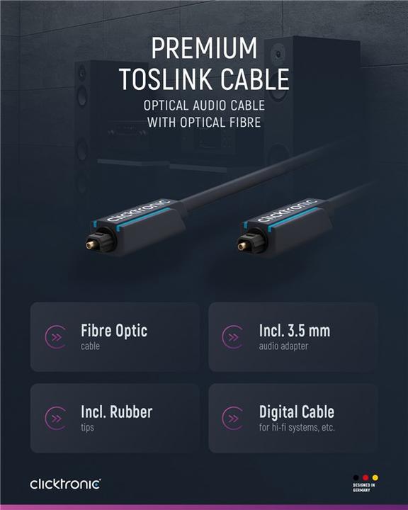 Immagine prodotto clicktronic Toslink – Toslink (0.50 m, Ottico)