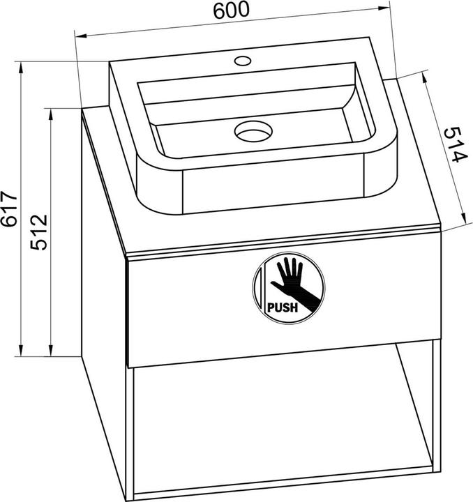 Immagine prodotto VCM Blocco bagno 2 pezzi cassetto lavabo "Lendas II" mobili da bagno