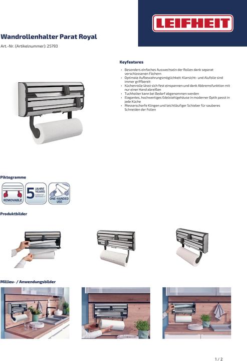 Actual product image Leifheit LEI roll holder Parat Royal