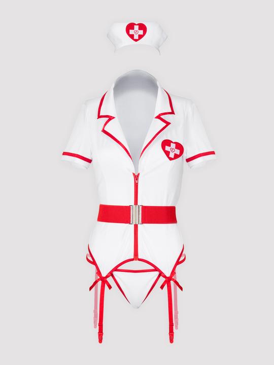 Immagine prodotto Lovehoney Costume da infermiera Heartbeat Hottie - bianco M / L (M/L)