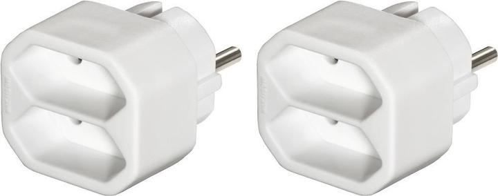 Immagine prodotto Hama Adattatore per presa di corrente 2-fold, 2x presa Euro, confezione doppia, bianco (2 x)
