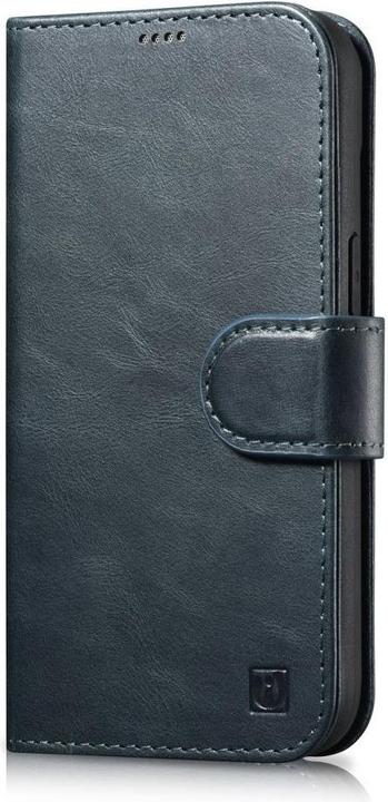 Produktbild iCarer oil Wax Wallet Case 2 in1 Cover iPhone 14 Pro Anti-RFID Leder Flip Case Blau (WMI14220722-BU) (Apple iPhone 14 Pro)