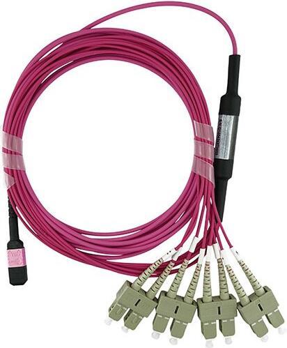 Actual product image BlueOptics Fibre optic MPO/4xSC breakout cable OM4 15 metres