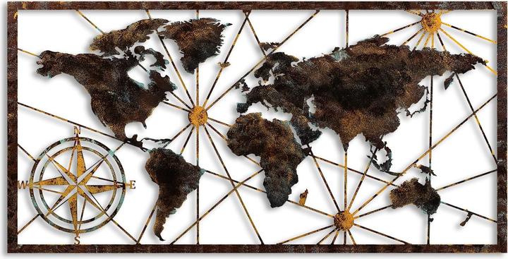 Immagine prodotto Wallxpert Mappa del mondo in metallo (120 x 60 cm)