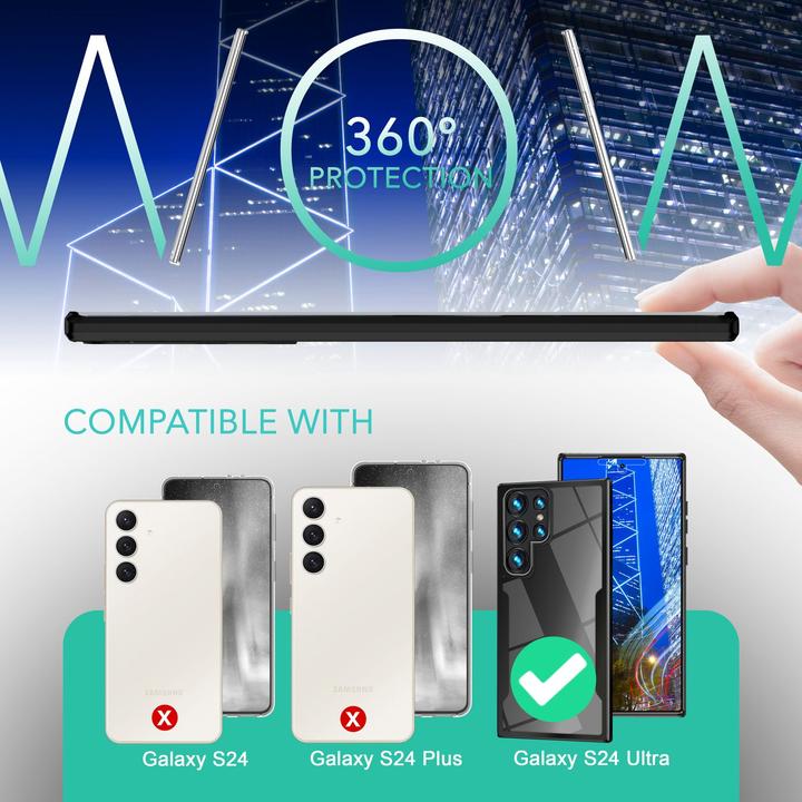Immagine prodotto Nalia Busta ibrida trasparente a 360 gradi (Samsung Galaxy S24 Ultra)
