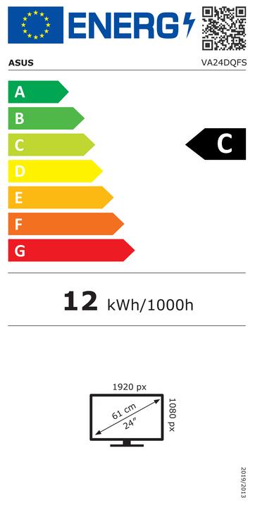 Energie-Label ASUS Business VA24DQFS 60.5cm (16:9) FHD HDMI DP (1920 x 1080 Pixel, 23.80")