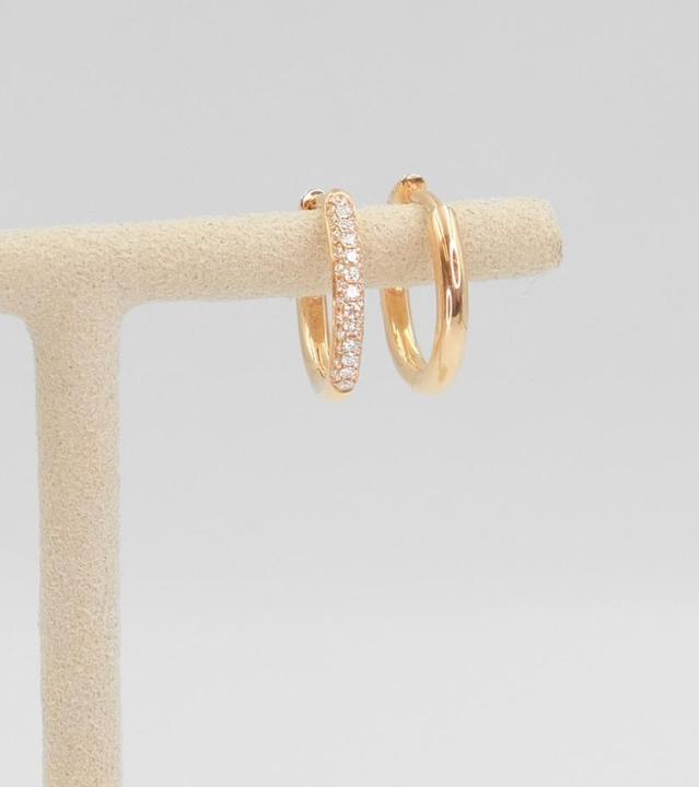Actual product image Muau Creoles 750/18K rose gold, diamond 0.25ct. (750/18K pink gold)