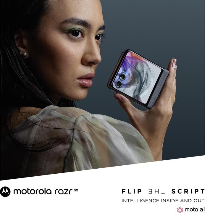 Actual product image Motorola Razr 50 (256 GB, Koala grey, 6.90", SIM + eSIM, 50 Mpx, 5G)