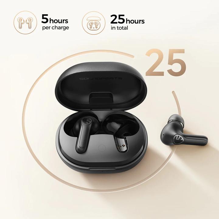 Actual product image Soundpeats Earphones Clear (black) (ANC, 7 h, Wireless)