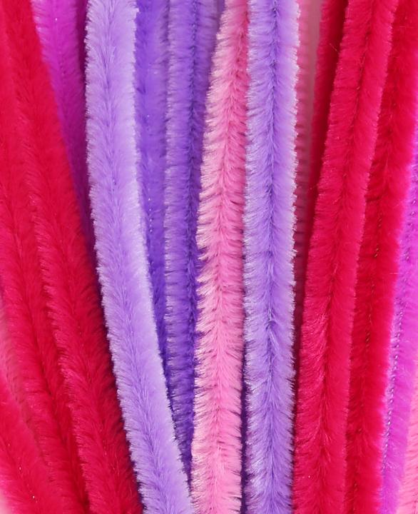Actual product image I Am Creative Chenille wire, pipe cleaners bending wire for crafts and decorating, pink mix, ø 9 mm... (0.50 m)