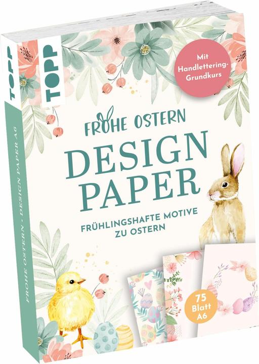 Image du produit Topp Handlettering Design Paper Block "Joyeuses Pâques", A6 (75 pcs)