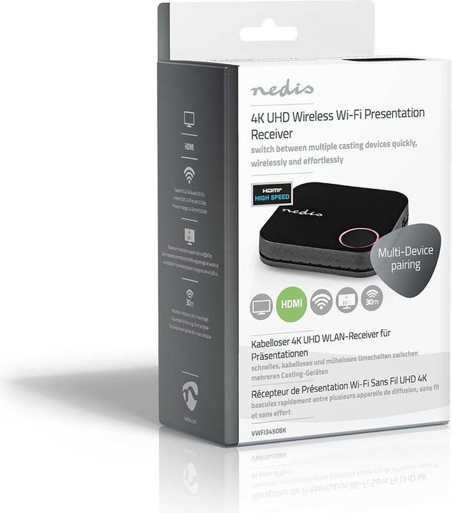 Immagine prodotto Nedis Ricevitore Wireless HDMI™ | WLAN | 2400 MHz | 30,0 m (linea di vista) | 4K@60Hz | 0,04 Gbps | PVC