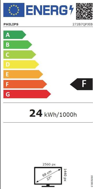 Energie-Label Philips B-line 272B7QPJEB (2560 x 1440 Pixel, 27")