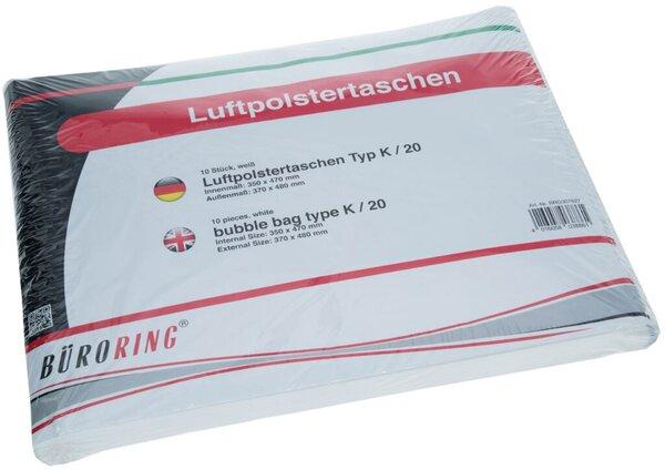 Büroring Luftpolsterversandtaschen 20/K, 370 x 480 mm, weiss, 10 Stück (10 x)