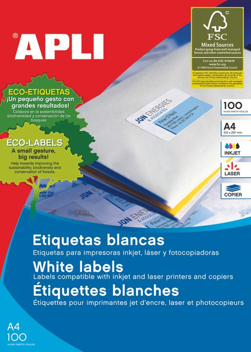 Apli PRODUITS MÉDICAUX universels, 105x42,4mm, blanc