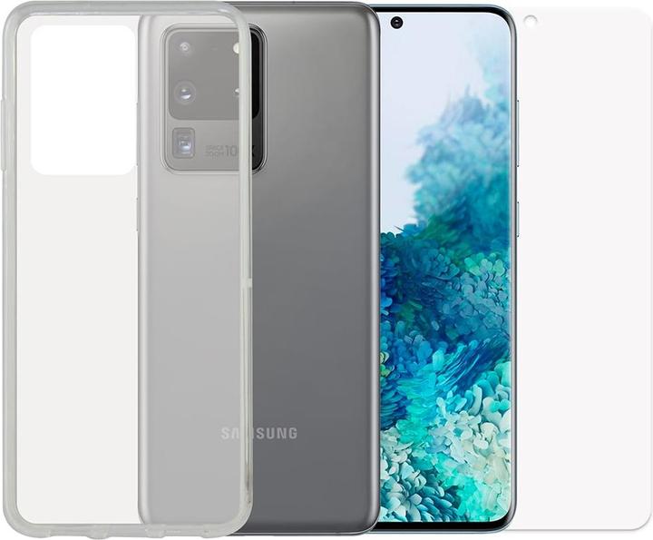 Actual product image Contact Pack Transparent Cover + 9h Tempe Glass Screen Protector For Galaxy S20 Ultra (Samsung Galaxy S20 Ultra)