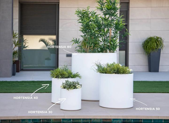 Actual product image Newgarden HORTENSIA 50 planter round ø50x50cm taupe 81L with water reservoir outdoor