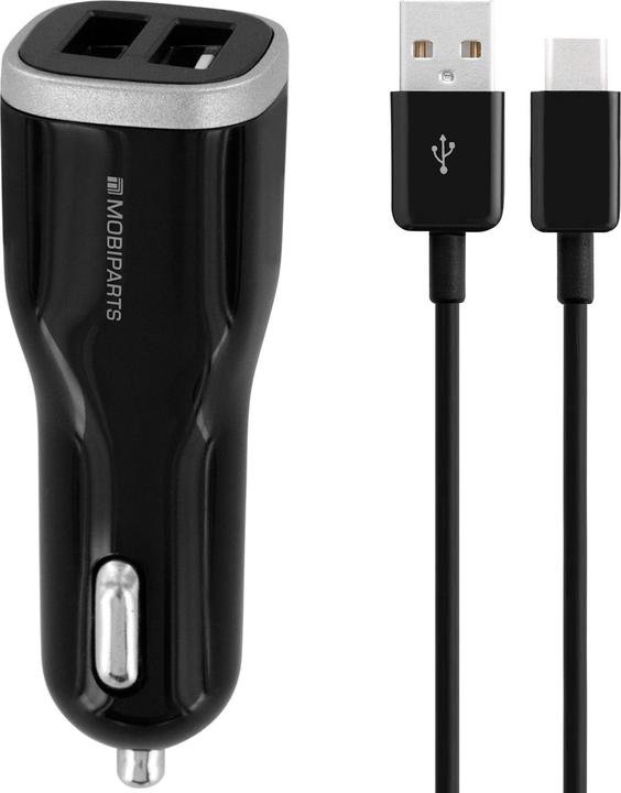 Immagine prodotto Mobiparts Car Charger Dual USB 12W/2.4A + USB-C Cable Black