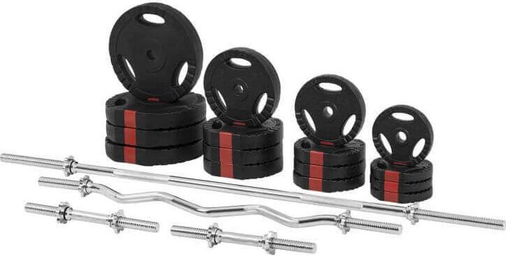 Immagine prodotto Gorilla Sports Set di bilancieri (4 x 1,25 kg, 4 x 2,5 kg, 4 x 5 kg, 4 x 10 kg)