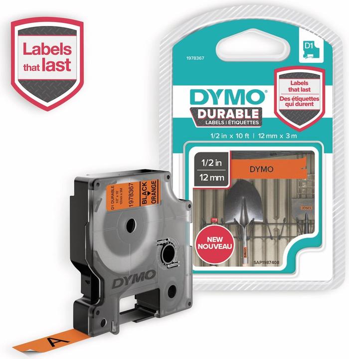 Produktbild Dymo D1 Hochleistungsbänder (1.20 cm, Orange)