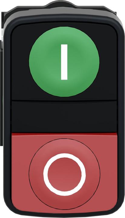 Actual product image Schneider Electric Pushbutton Dble Green I Red O 1NO/1NC