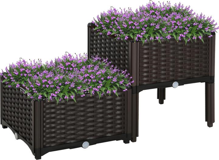 Immagine prodotto Outsunny Letto rialzato a 2 pezzi in look rattan