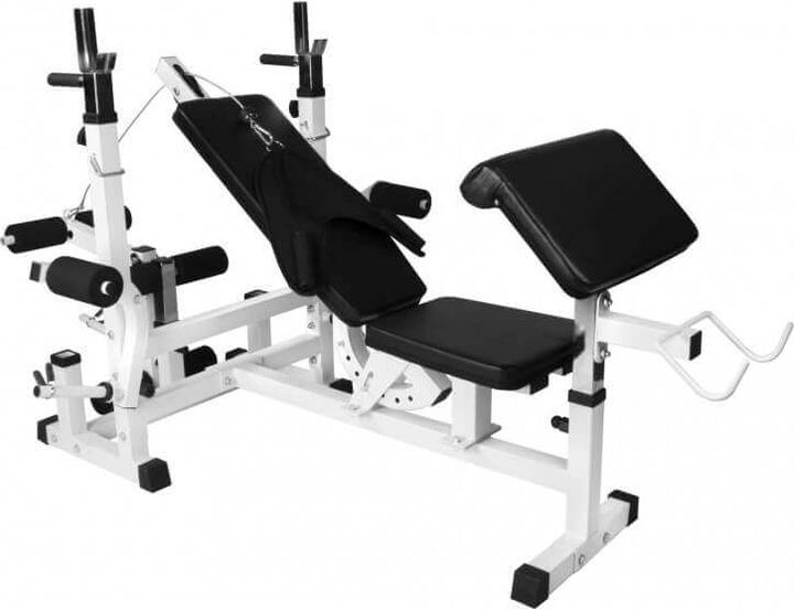 Actual product image Gorilla Sports Weight bench weight station & barbell set