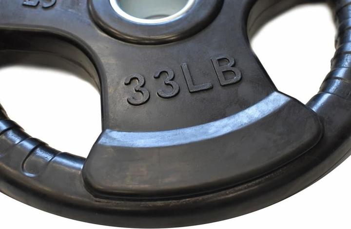 Actual product image Fit' & Rack olympic weight training discs with handles