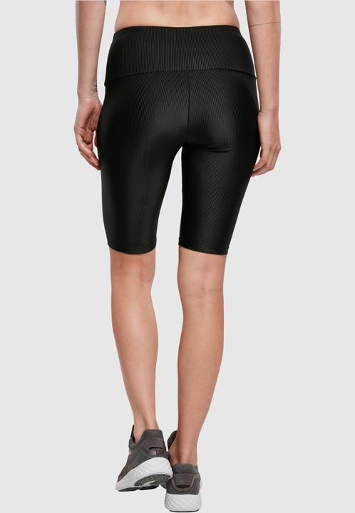 Immagine prodotto Urban Classics Pantaloncini da ciclista a vita alta a costine lucide da donna (S)