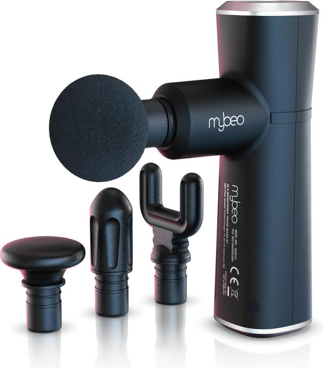 Immagine prodotto Mybeo Pistola per massaggi per collo, spalle, schiena, 4 teste, 4 velocità, rotazione 3D, elettrica