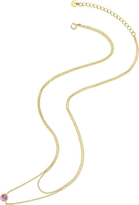 Immagine prodotto Glanzstücke München Catena da donna in argento sterling ametista oro giallo 42,0/36,0 cm + 5,0 cm di estensione - 29928 (Argento)