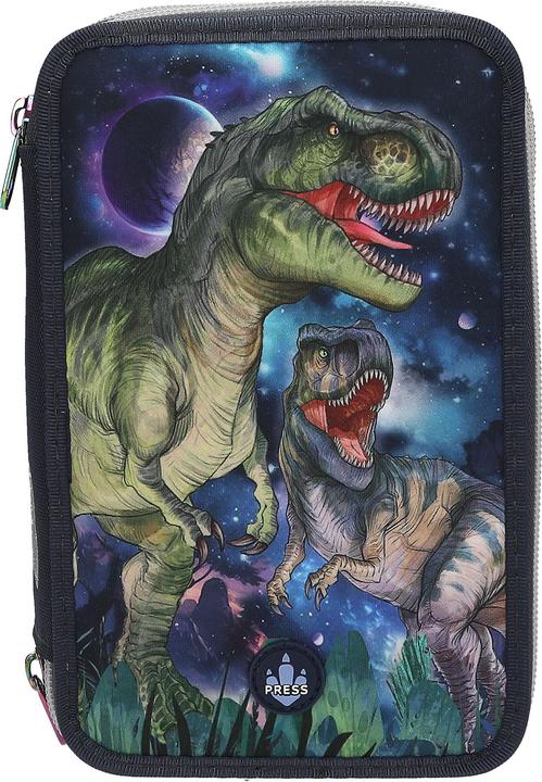 Produktbild Magni DEPESCHE DINO World Federtasche LED GALAXY T-rex 3-Fach gefüllt dunkelblau