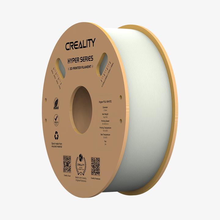 Image du produit Creality Filament PLA Hyper, blanc, 1.75 mm, 1 kg (PLA, 1.75 mm, 1000 g, Blanc)