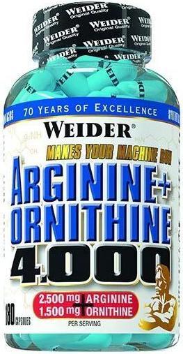 Image du produit Weider Arginine + ornithine 4000 (180 pièce(s), Capsules, 157 g)