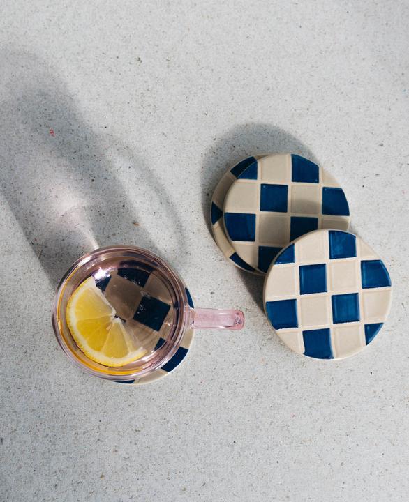 Actual product image Esmée Set of 4 Ceramic Coasters (4 x, Glass coaster)
