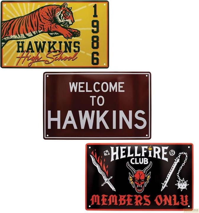 Actual product image Fanattik Stranger Things tin signs set of 3