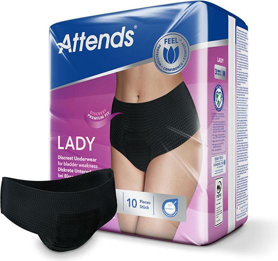 Image du produit Attends Lady 3 Discreet L noir Btl 10 Stk (10 x, L)