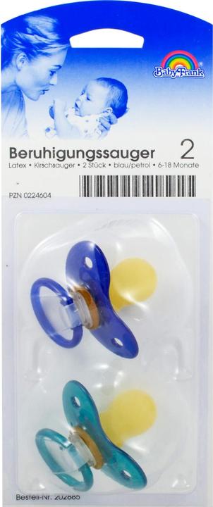 Immagine prodotto BabyFrank Succhietto Baby-Frank in lattice con ciliegia blu, 2 tettarelle (2 x)