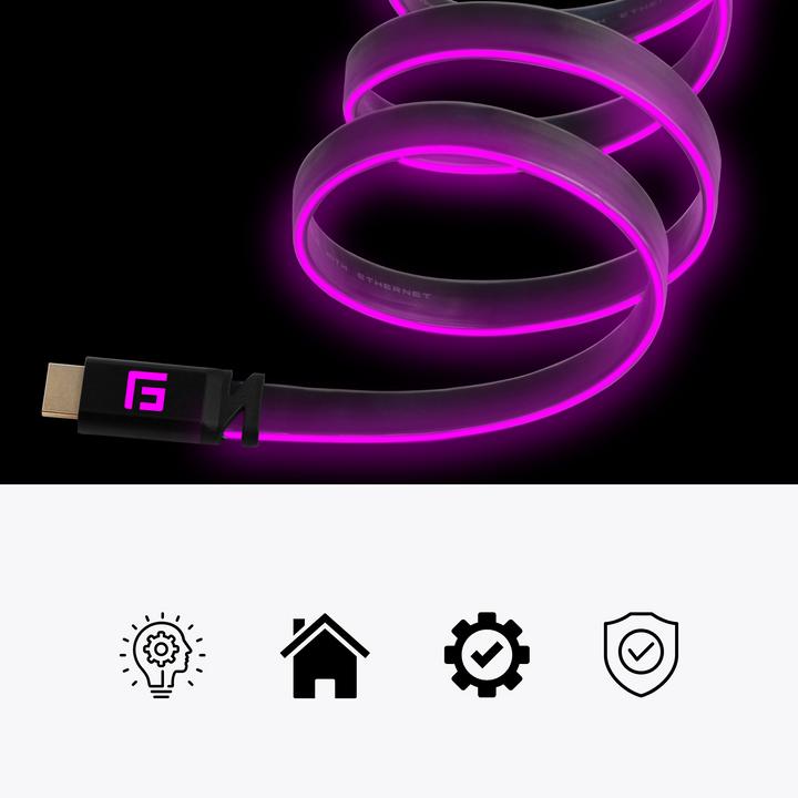 Produktbild Floating Grip HDMI Kabel High Speed 8K/60Hz LED 1.5m pink (1.50 m, HDMI)